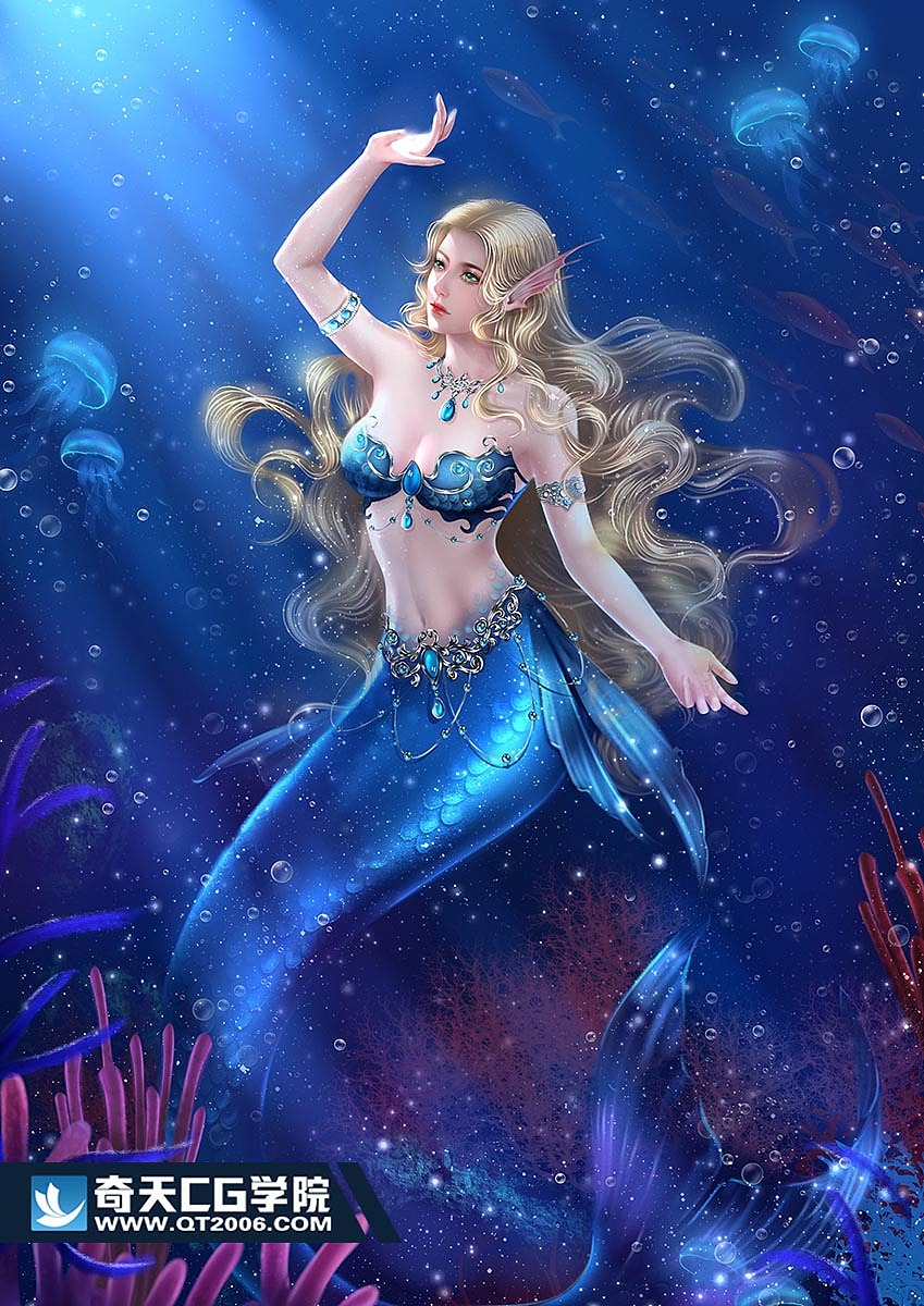 商业插画 涟彩寻 美人鱼（图ZMTIyMzA1ODE2） - 商业插画 - 站酷设计师奇天设计中心原创素材 - 站酷ZCOOL