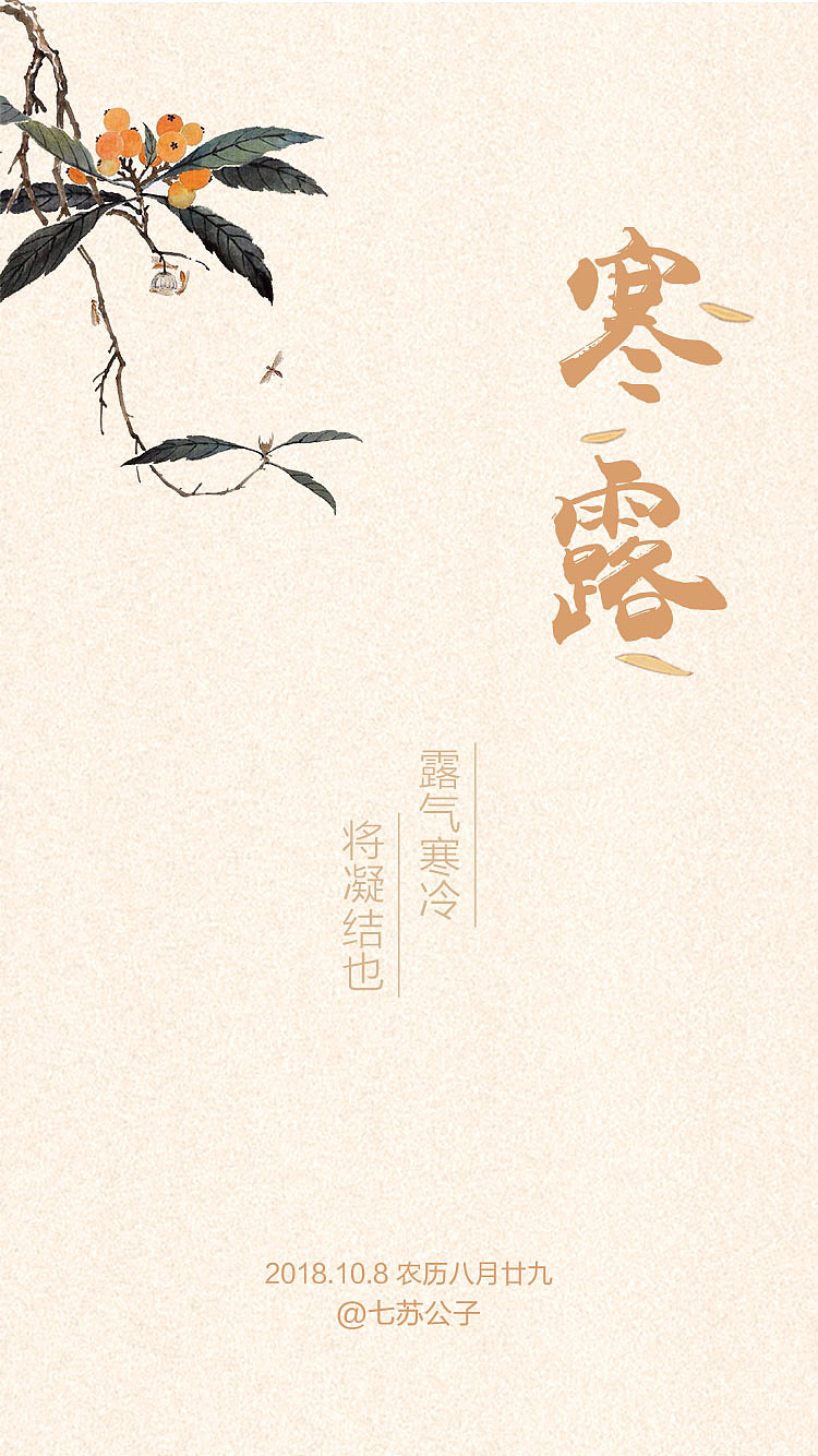 手机屏保 寒露 二十四节气