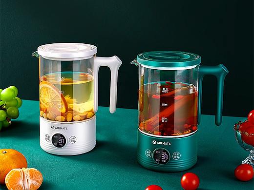 复古绿煮茶器详情页设计