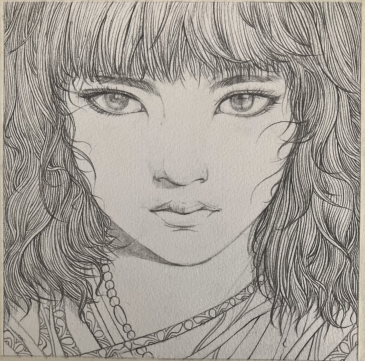 水彩正面女性肖像|插画|创作习作|武器11_原创作品-站酷zcool