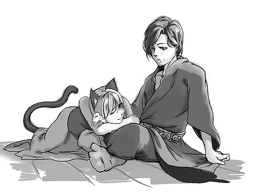 练习-屋前雨、猫