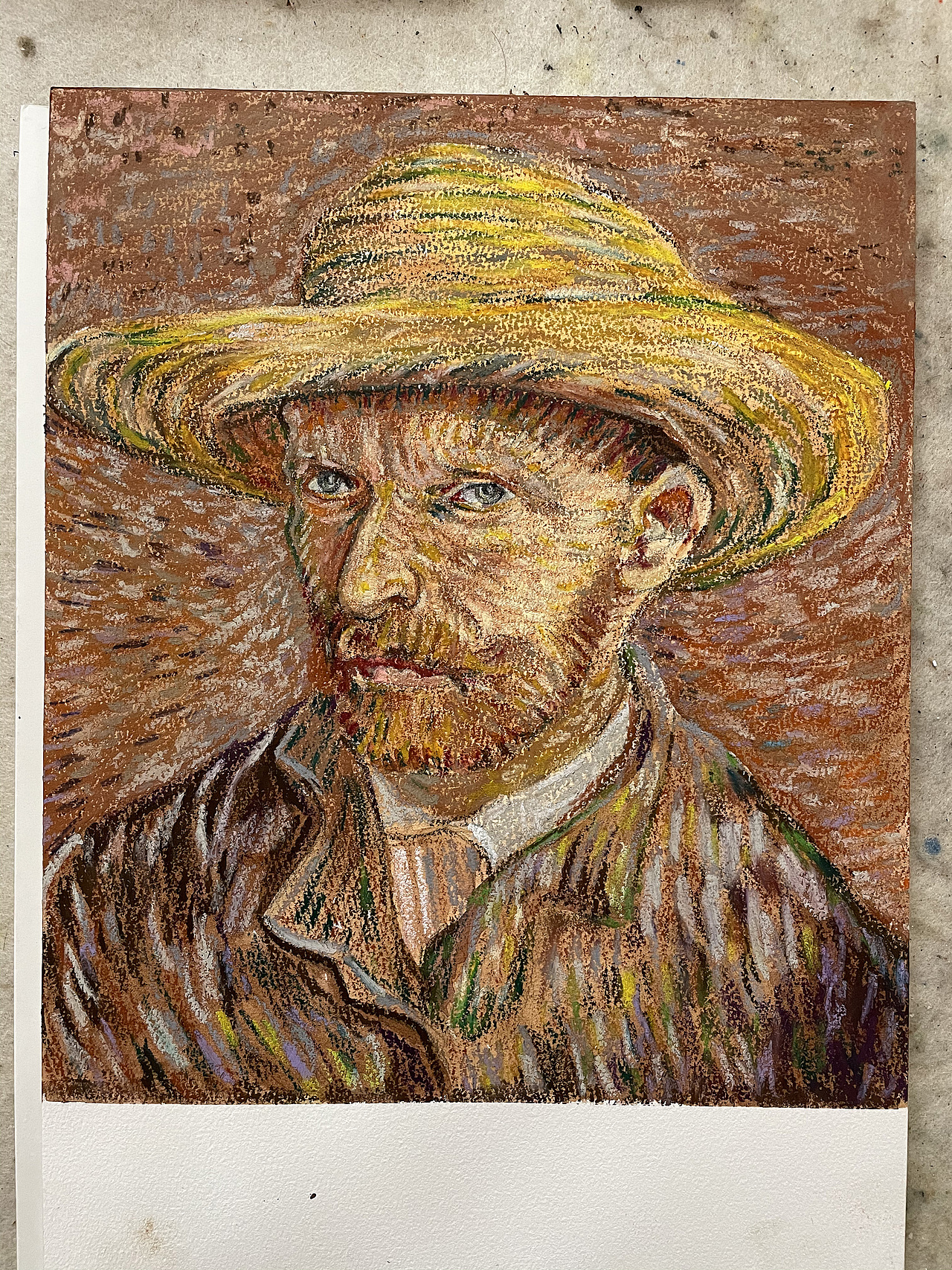 油畫(huà)棒臨摹梵高自畫(huà)像過(guò)程分享（圖ZMjM4NDg4NjQ0） - 繪畫(huà) - 站酷設(shè)計(jì)師慕漁藝術(shù)原創(chuàng)素材 - 站酷ZCOOL