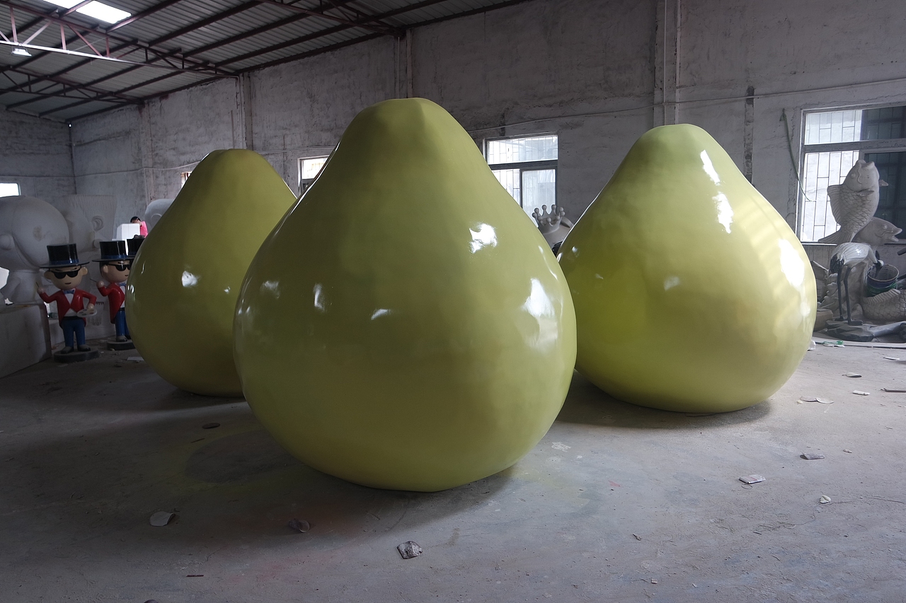 大型定制玻璃钢仿真水果柚子雕塑户外园林美陈道具摆件