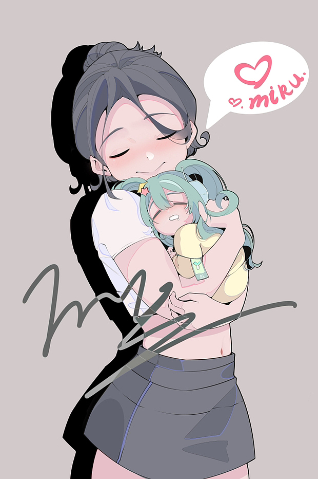 画了miku酱和我🥰