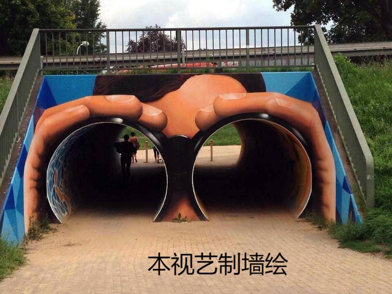 云南墙体彩绘 创意壁画彩绘图案