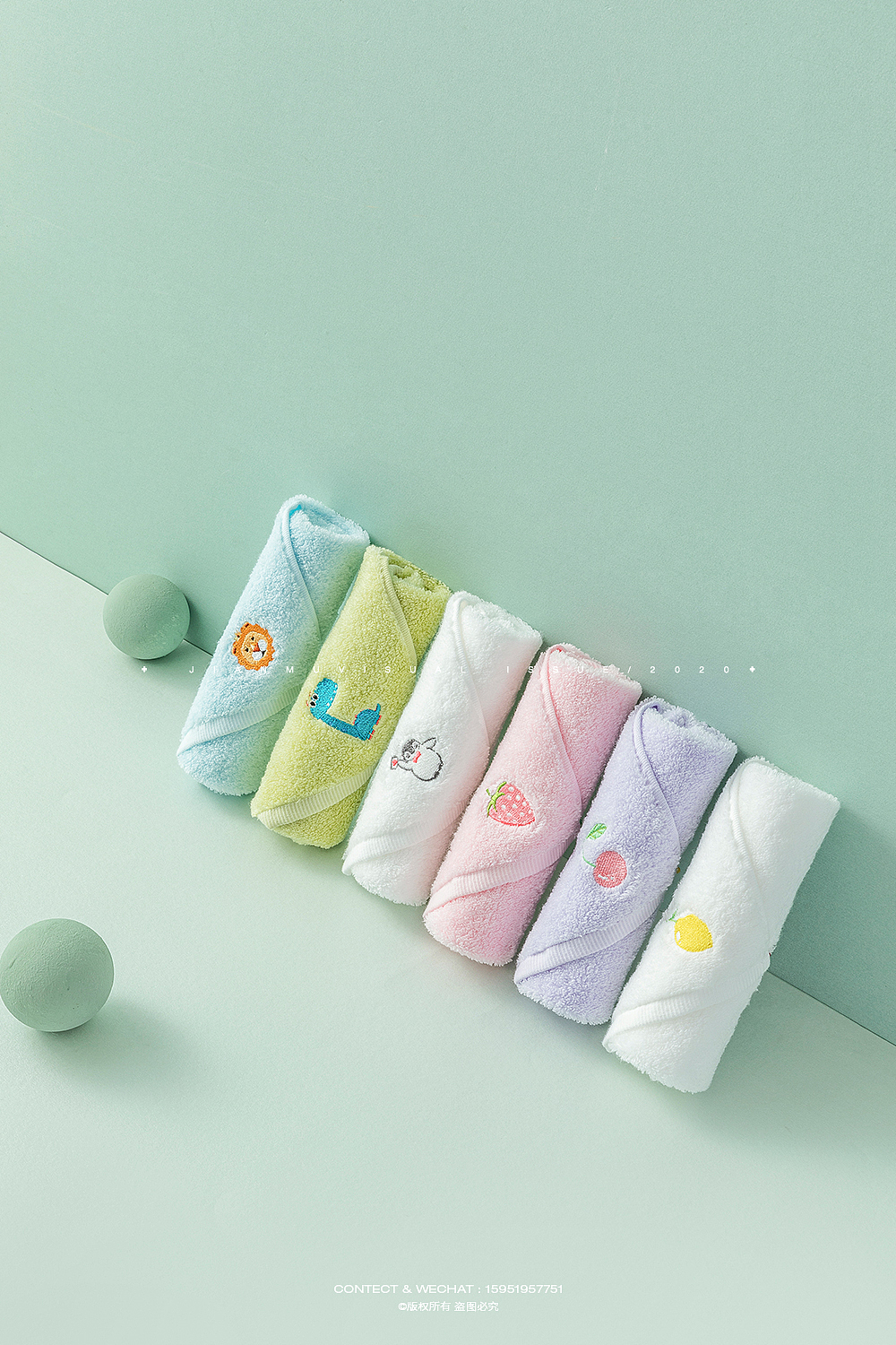 儿童方巾摄影丨康尔馨 × 简木视觉 童巾毛巾洗脸巾拍摄