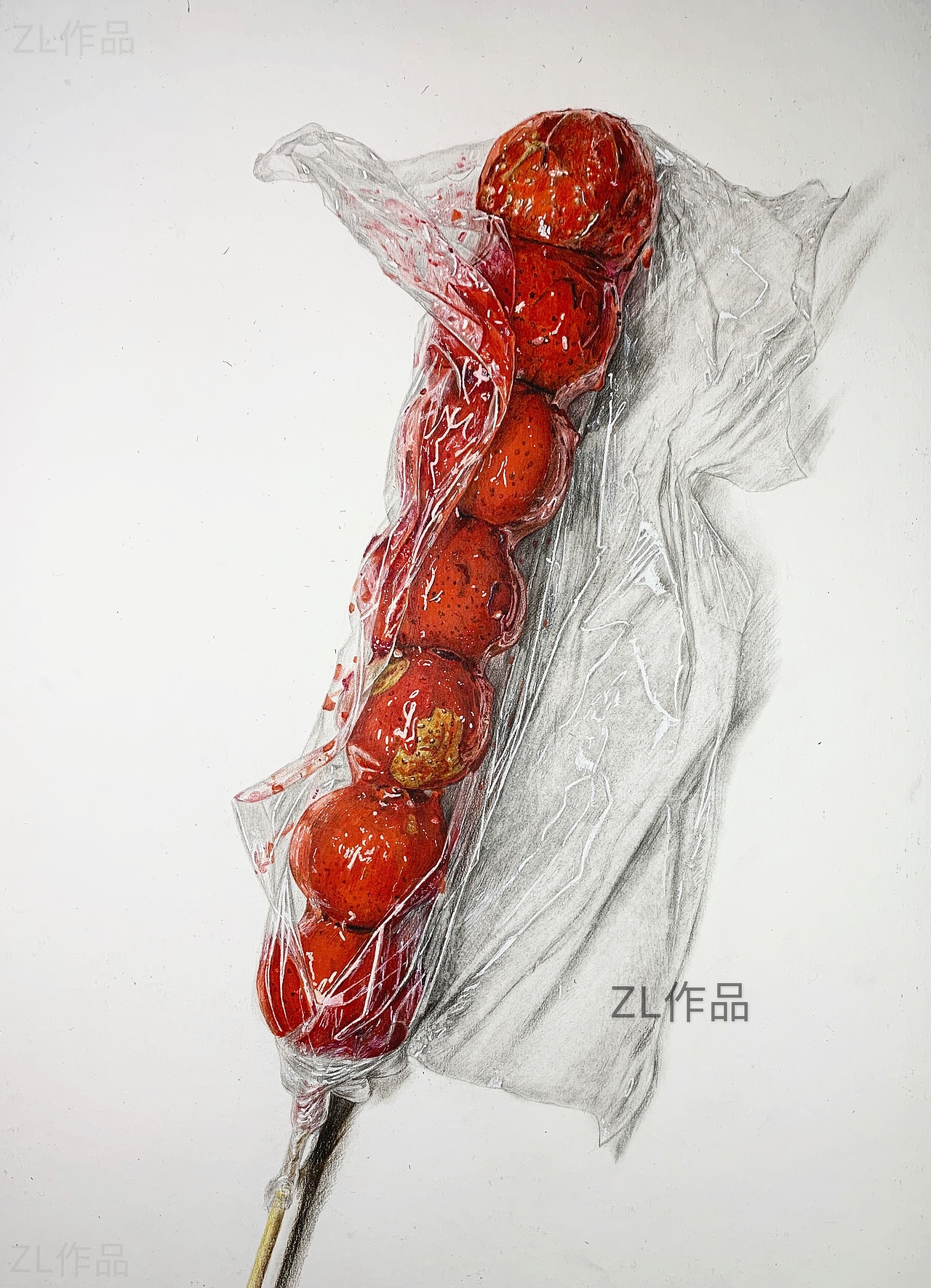 超写实彩铅——糖葫芦（图ZMTk2MDg0ODcy） - 绘画 - 站酷设计师笔尖陌生人原创素材 - 站酷ZCOOL