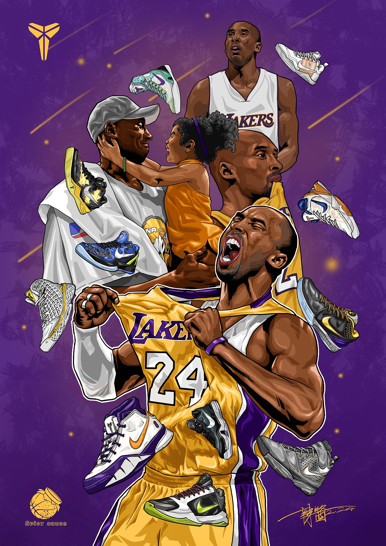 一身紫金 终生湖人（图ZMTk2OTU2Nzg0） - 创作习作 - 站酷设计师辣酱2333原创素材 - 站酷ZCOOL