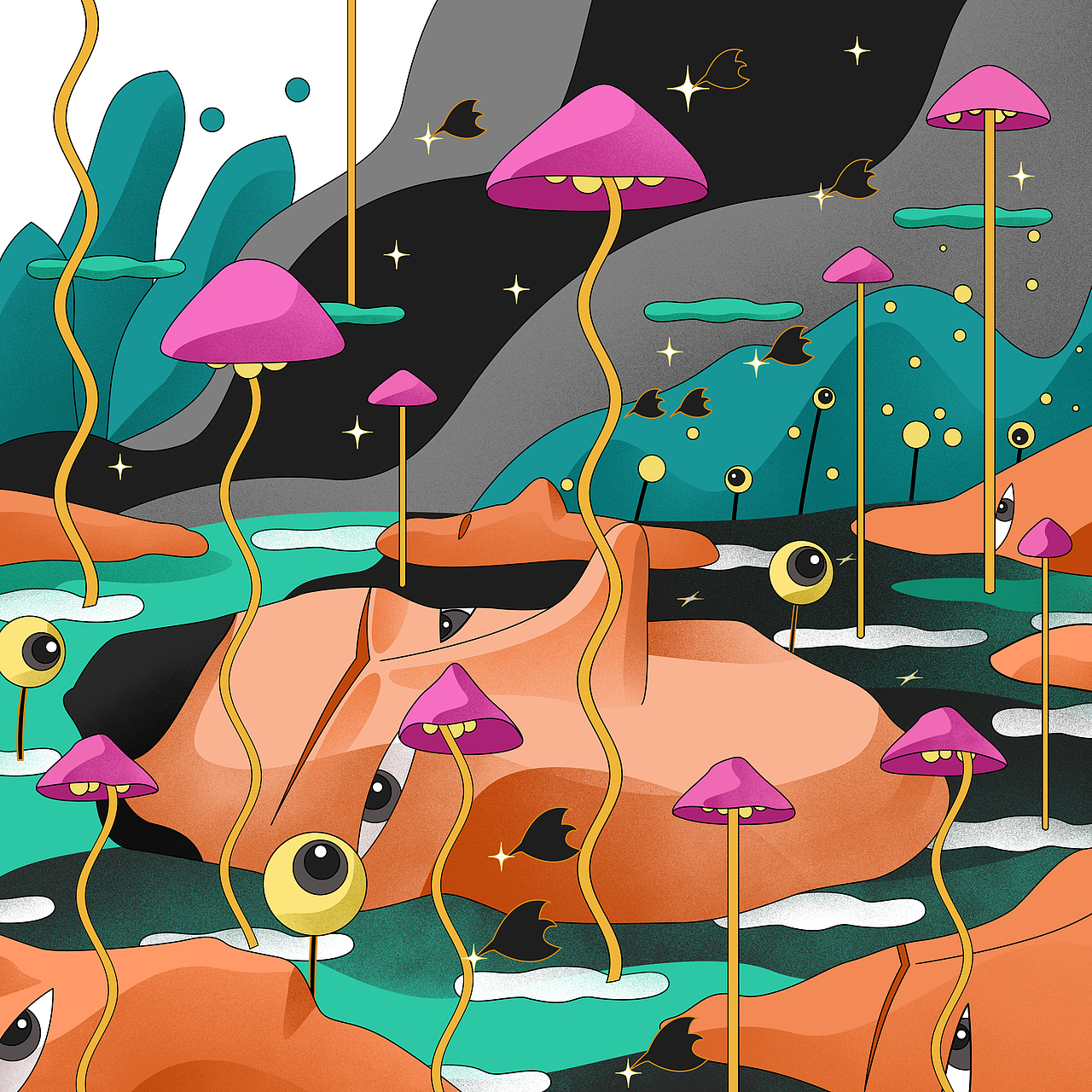 “反噬进化”生态危机插画设计（图ZMjU0OTgyNDQ0） - 概念设定 - 站酷设计师南星Shea原创素材 - 站酷ZCOOL