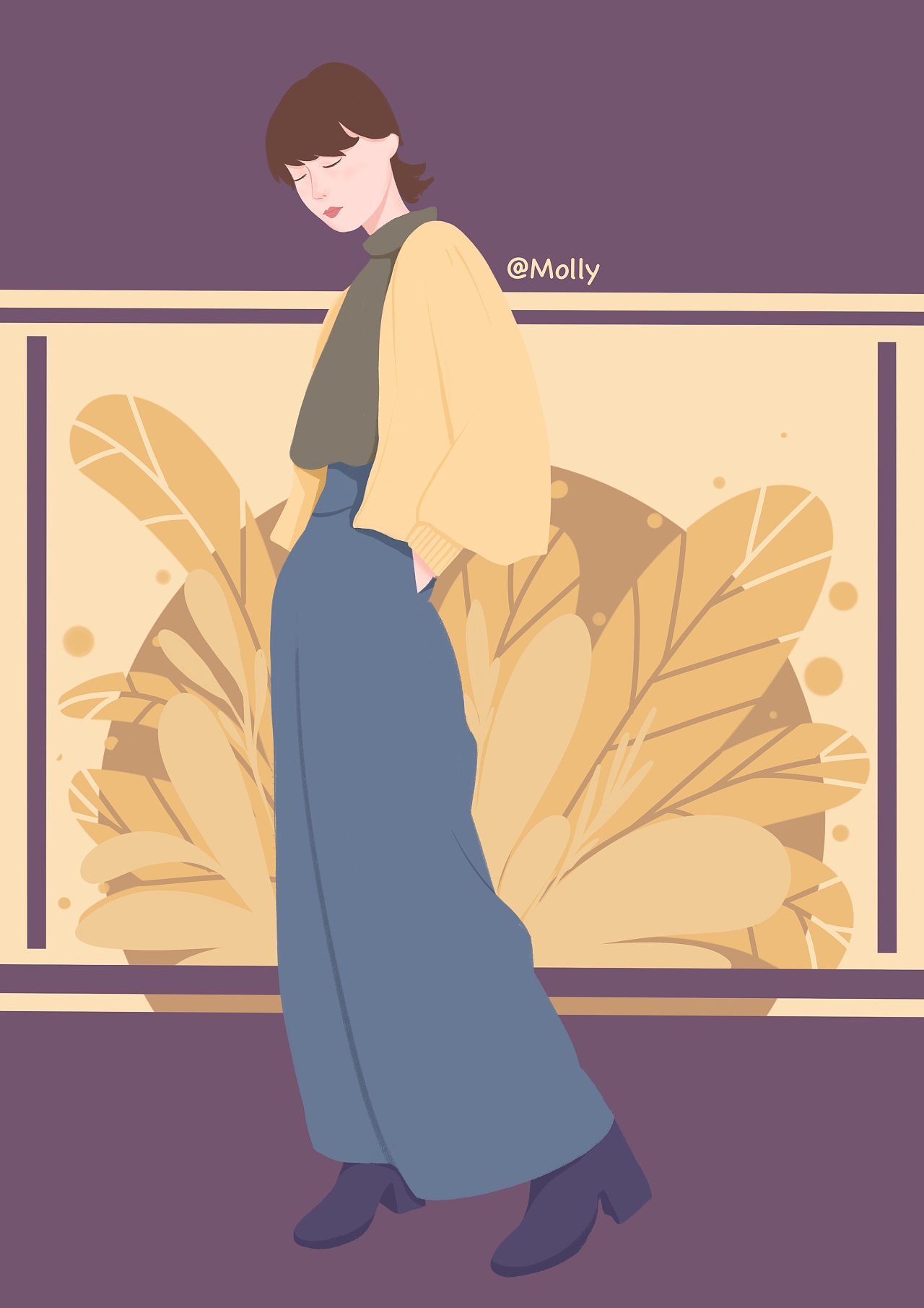 日常穿搭小插画