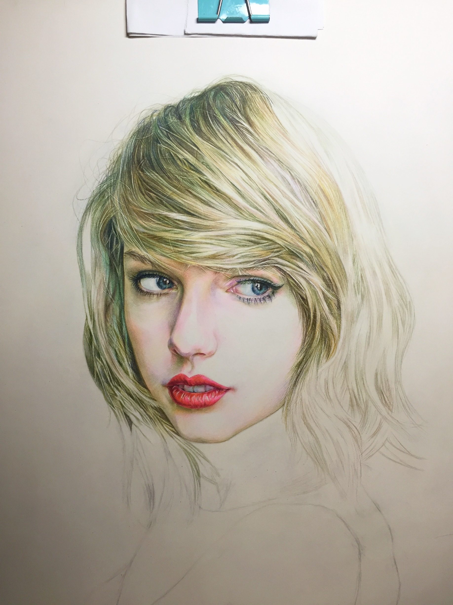 彩色铅笔画泰勒斯威夫特—taylor swift
