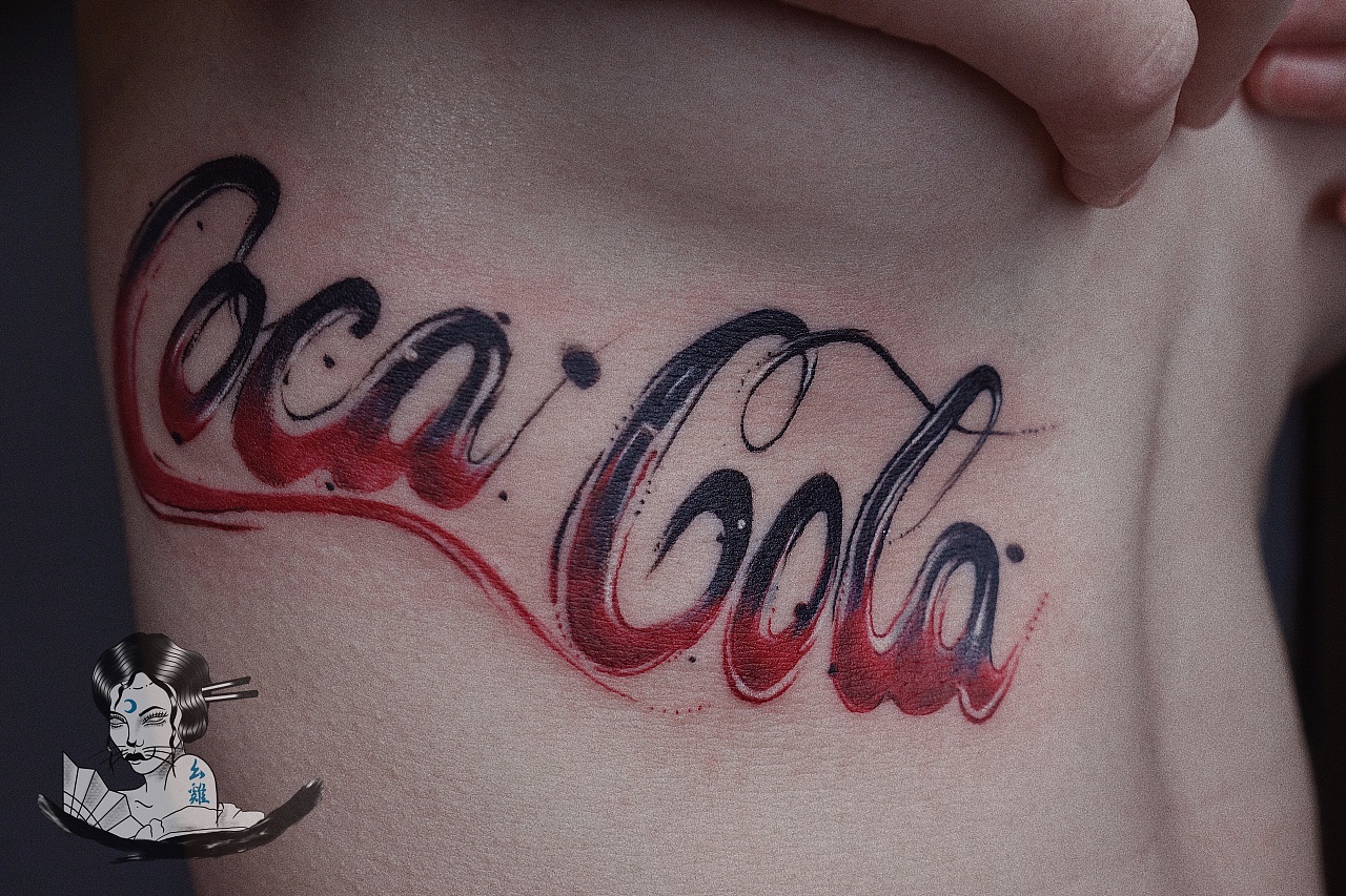 耗时2.5h coca cola 可口可乐 红黑渐变