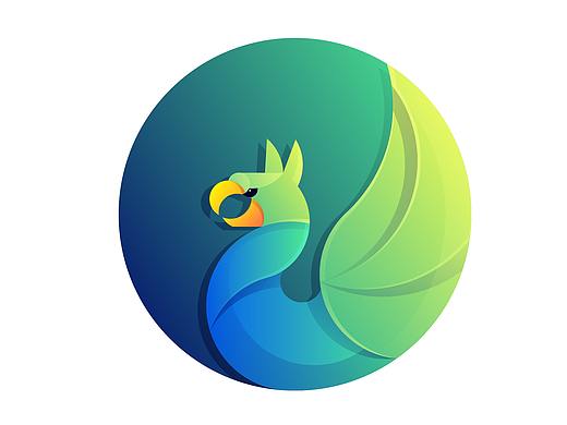 国外炫彩风格动物logo标志AI素材