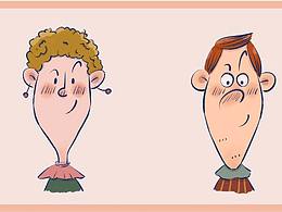 儿童插画｜与众不同的情侣头像