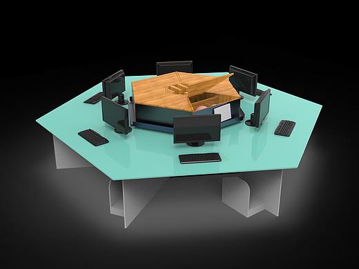 教室电脑桌置物架