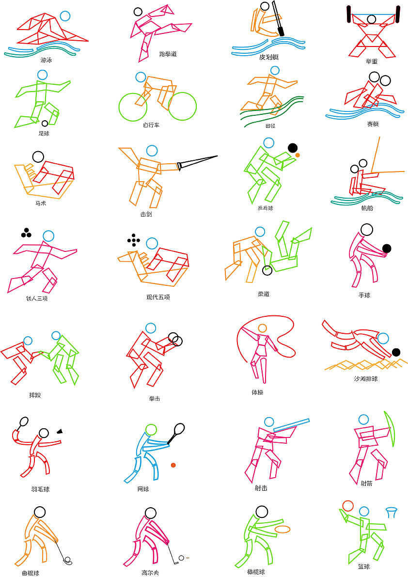 学生时代参加南京青奥会体育图标设计的作品