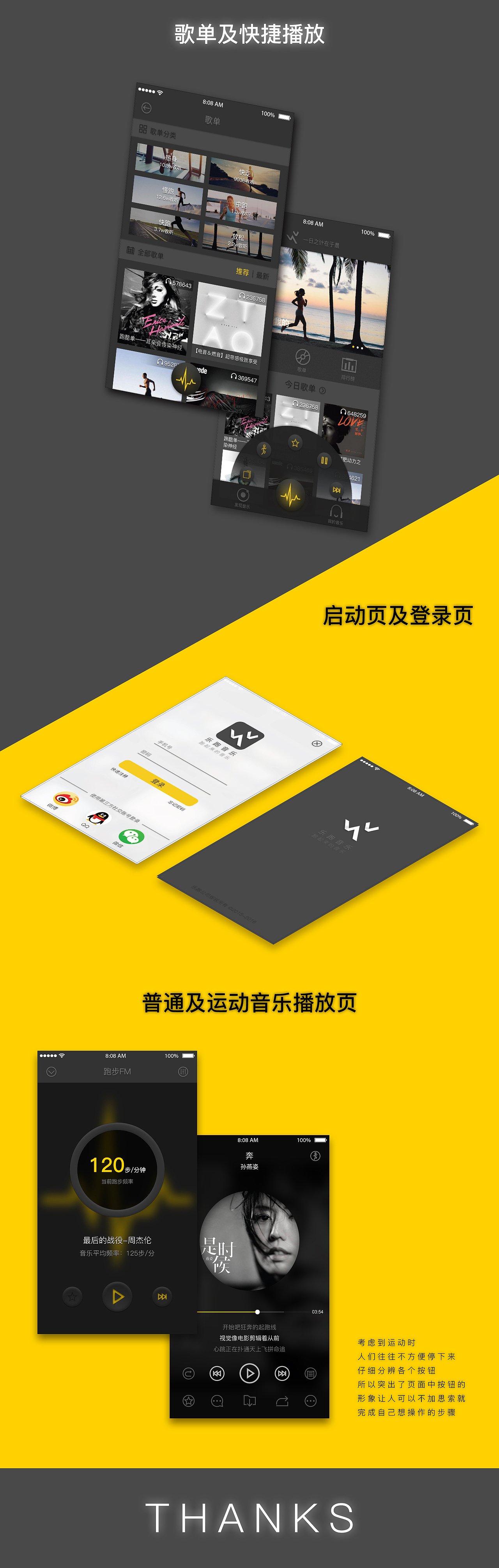 【拿到交互稿后的练习】乐跑音乐（图ZNzEzNjk3ODg=） - APP界面 - 站酷设计师喵阔森SEI原创素材 - 站酷ZCOOL