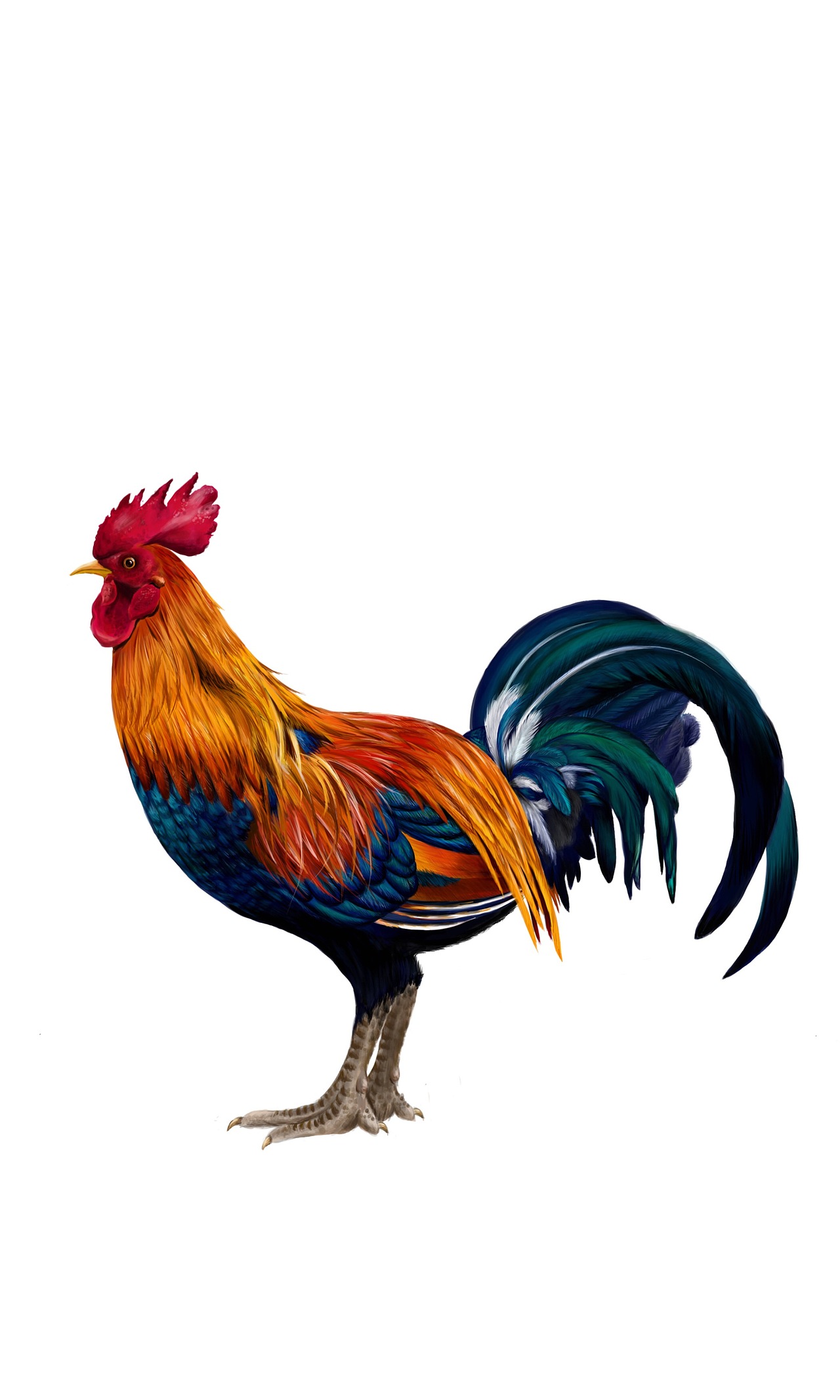 ipadpro手绘五彩公鸡