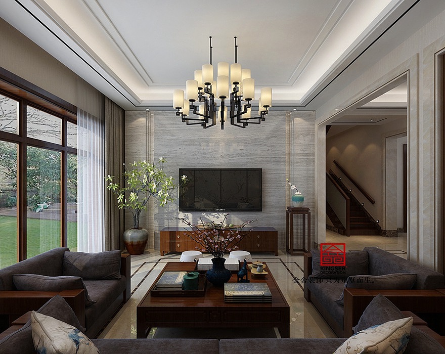 荣盛抱犊寨阿尔卡迪亚220平米新中式装修效果图（图ZMTI1MTA5MzQ4） - 家装设计 - 站酷设计师王少威原创素材 - 站酷ZCOOL