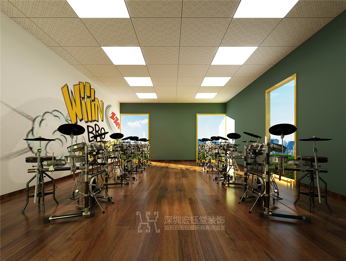 郑州华韵艺术培训中心装修效果图-宏钰堂专业培训装修公司