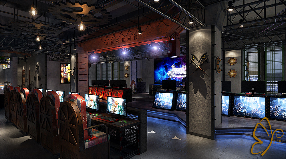 重庆贰春室内设计作品《甘肃机械公敌网咖》重庆甘肃（图ZMTY4NDM2NDU2） - 家装设计 - 站酷设计师贰春室内设计原创素材 - 站酷ZCOOL