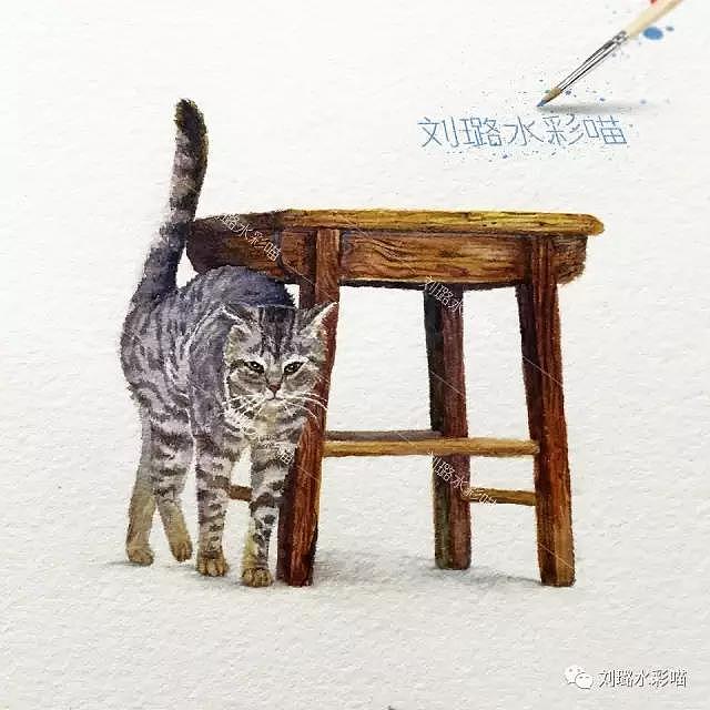 《蹭蹭猫》原创水彩教程（图ZNzY4NTQ4Njg=） - 绘画 - 站酷设计师刘璐水彩喵原创素材 - 站酷ZCOOL