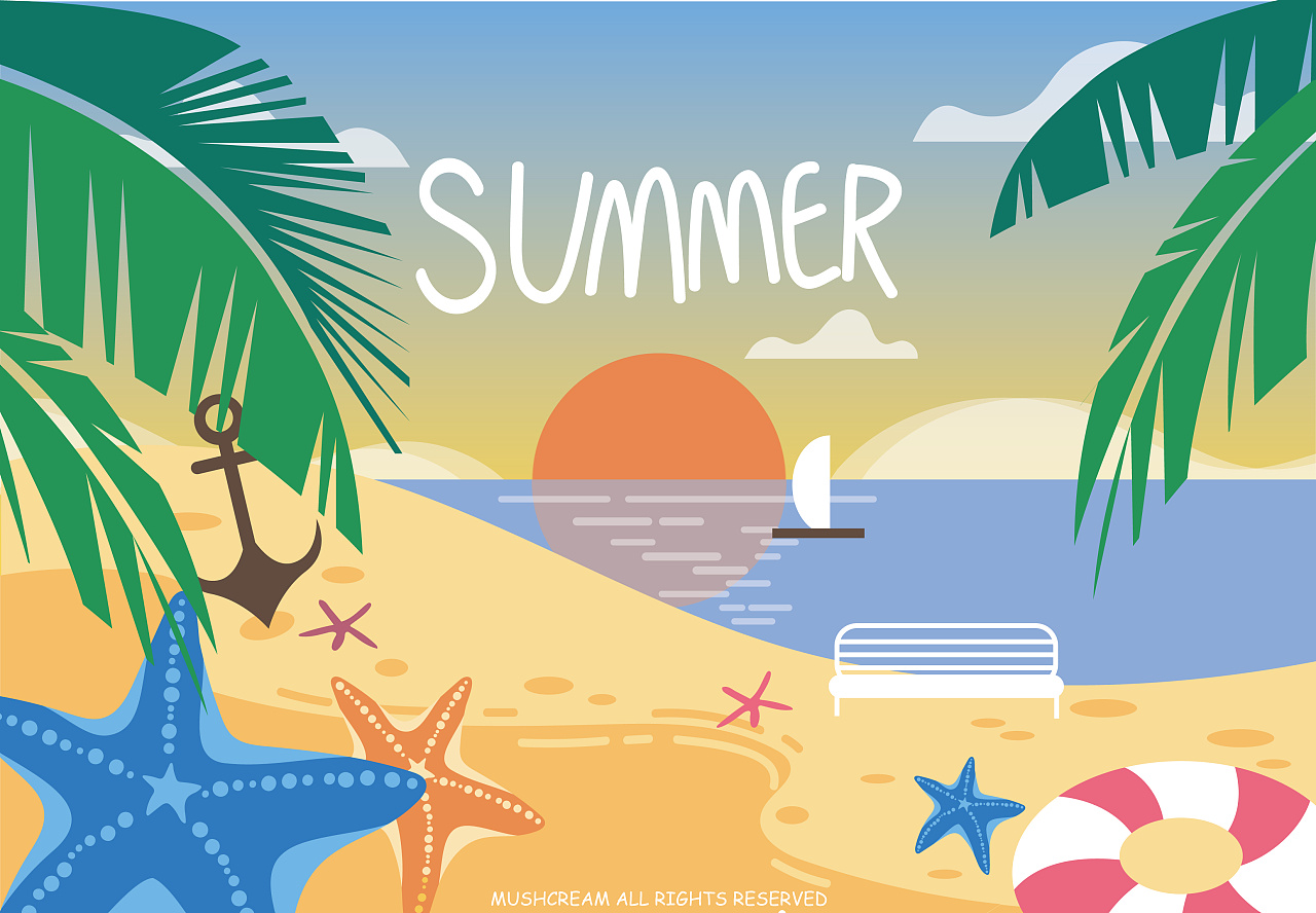 扁平风四季印象|插画|商业插画|插画师蘑菇uu - 原创作品 - 站酷