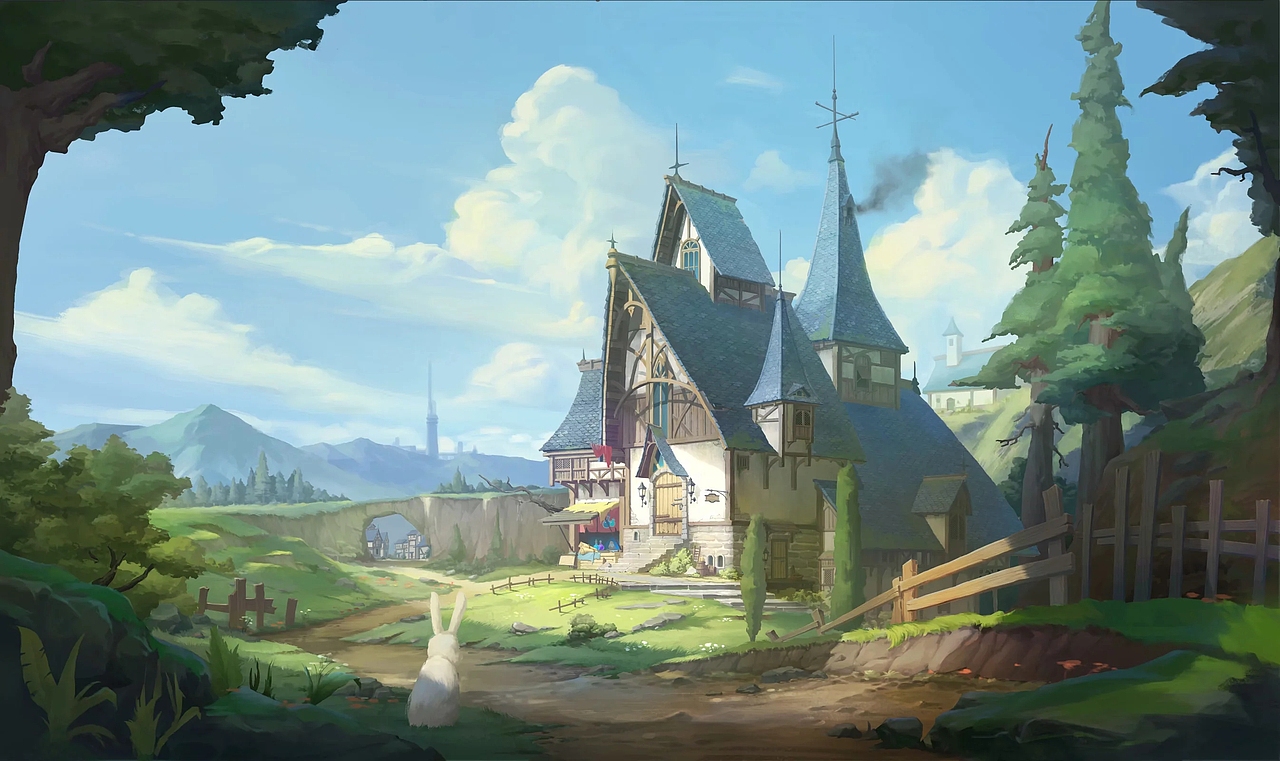 气氛图练习-中世纪民居（图ZMjQ1OTExOTky） - 商业插画 - 站酷设计师Chen千辰原创素材 - 站酷ZCOOL