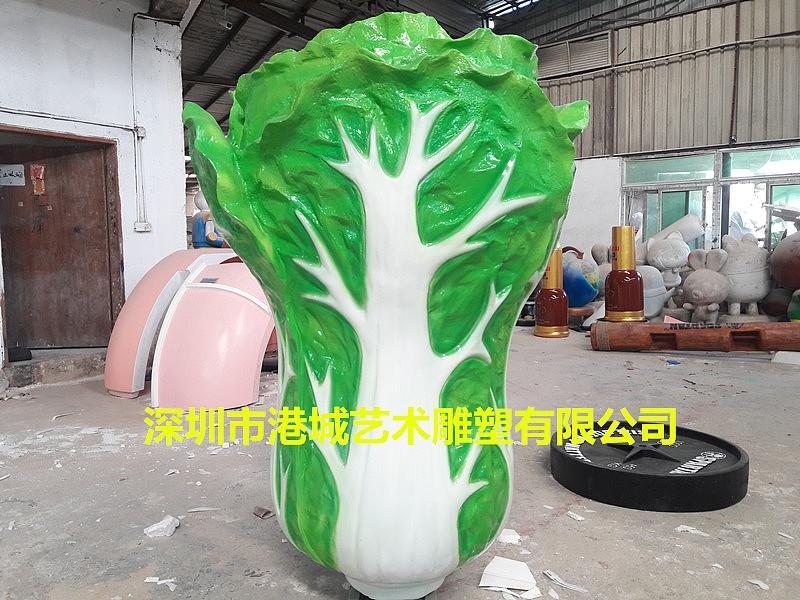 农场农庄产业文化仿真玻璃钢大白菜雕塑凸显乡村风貌