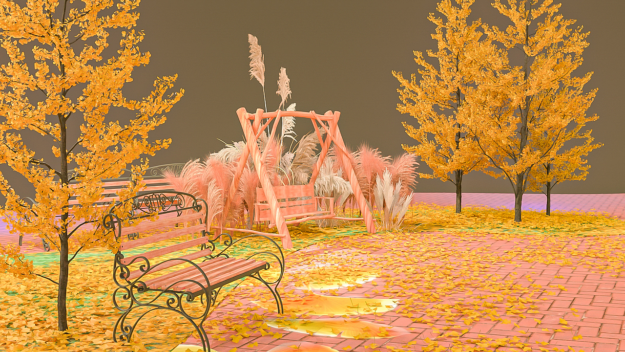 银杏主题的一个美陈