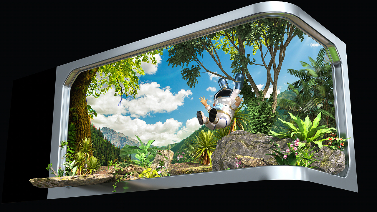 裸眼三维-太空兔兔