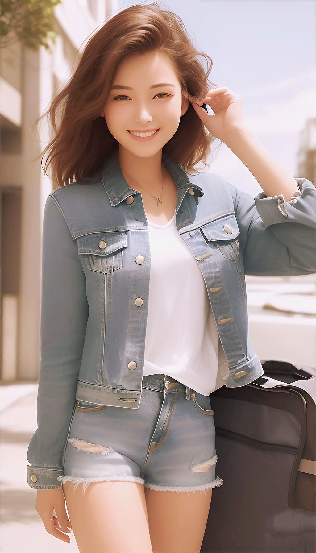 牛仔女孩写实
