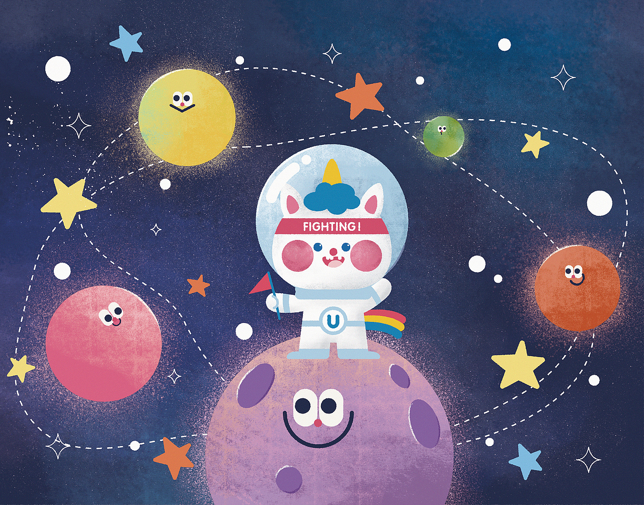 “星球、宇宙、银河、独角兽”——儿童插画（图ZMjQxMDMzNjk2） - 儿童插画 - 站酷设计师超重力兔子hanna原创素材 - 站酷ZCOOL