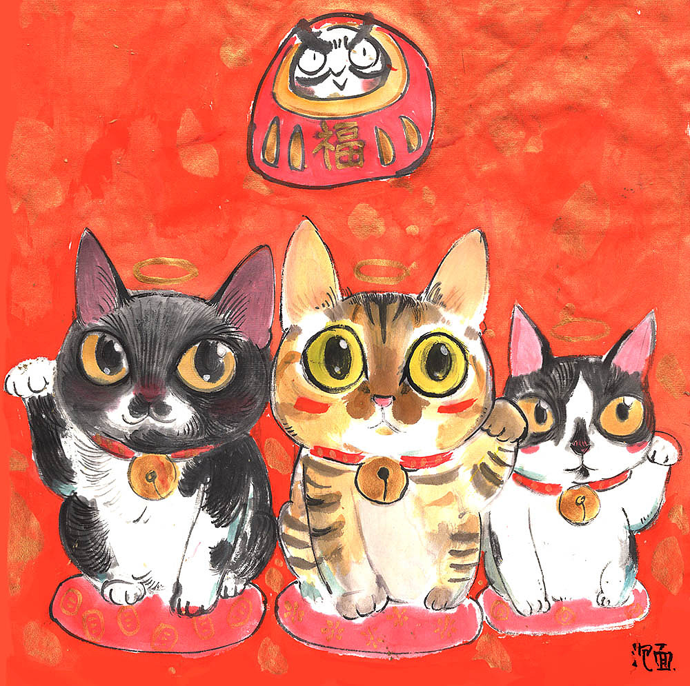 假装是写意 毛笔画猫咪