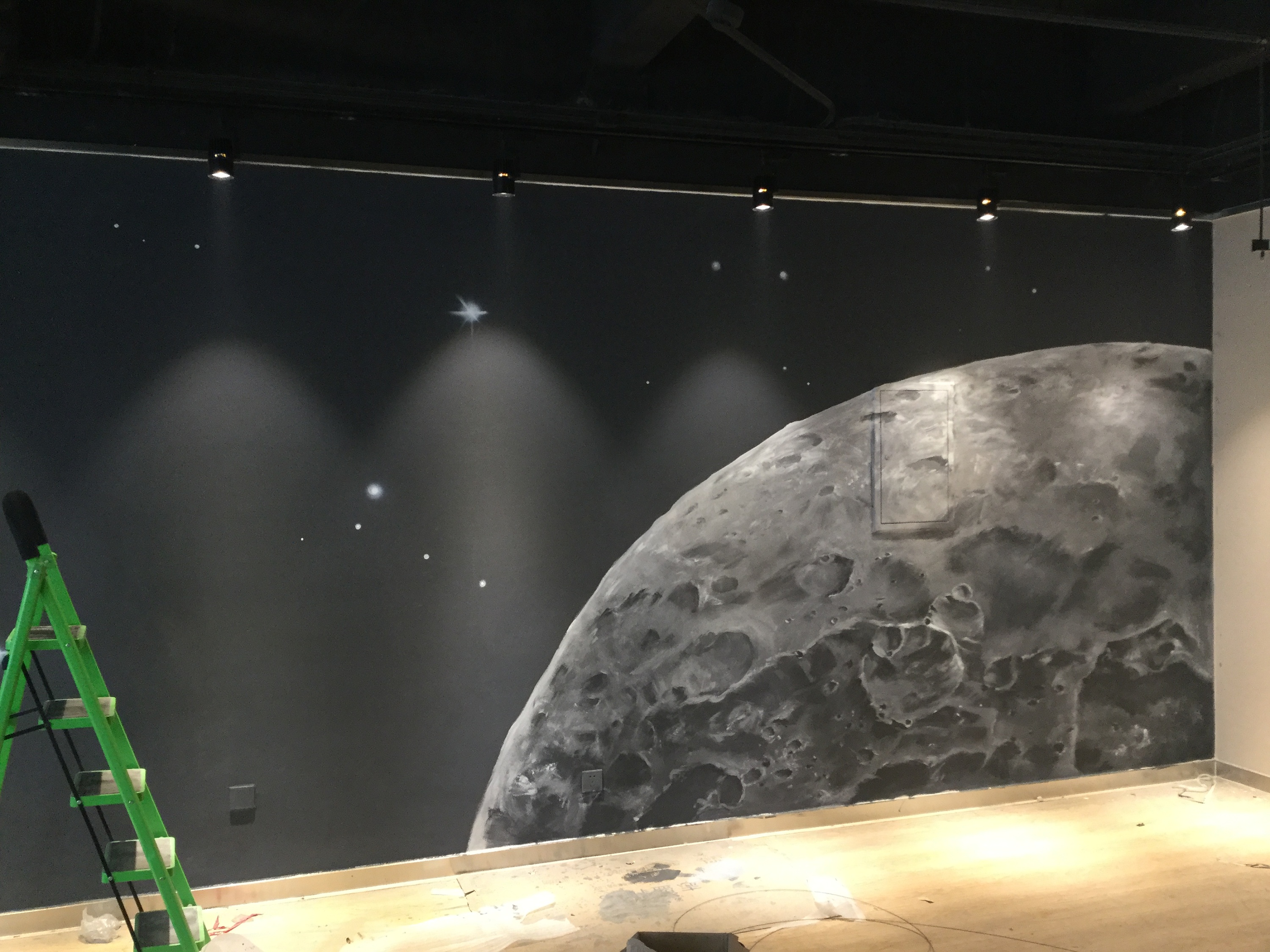 石家庄星空墙绘涂鸦手绘壁画