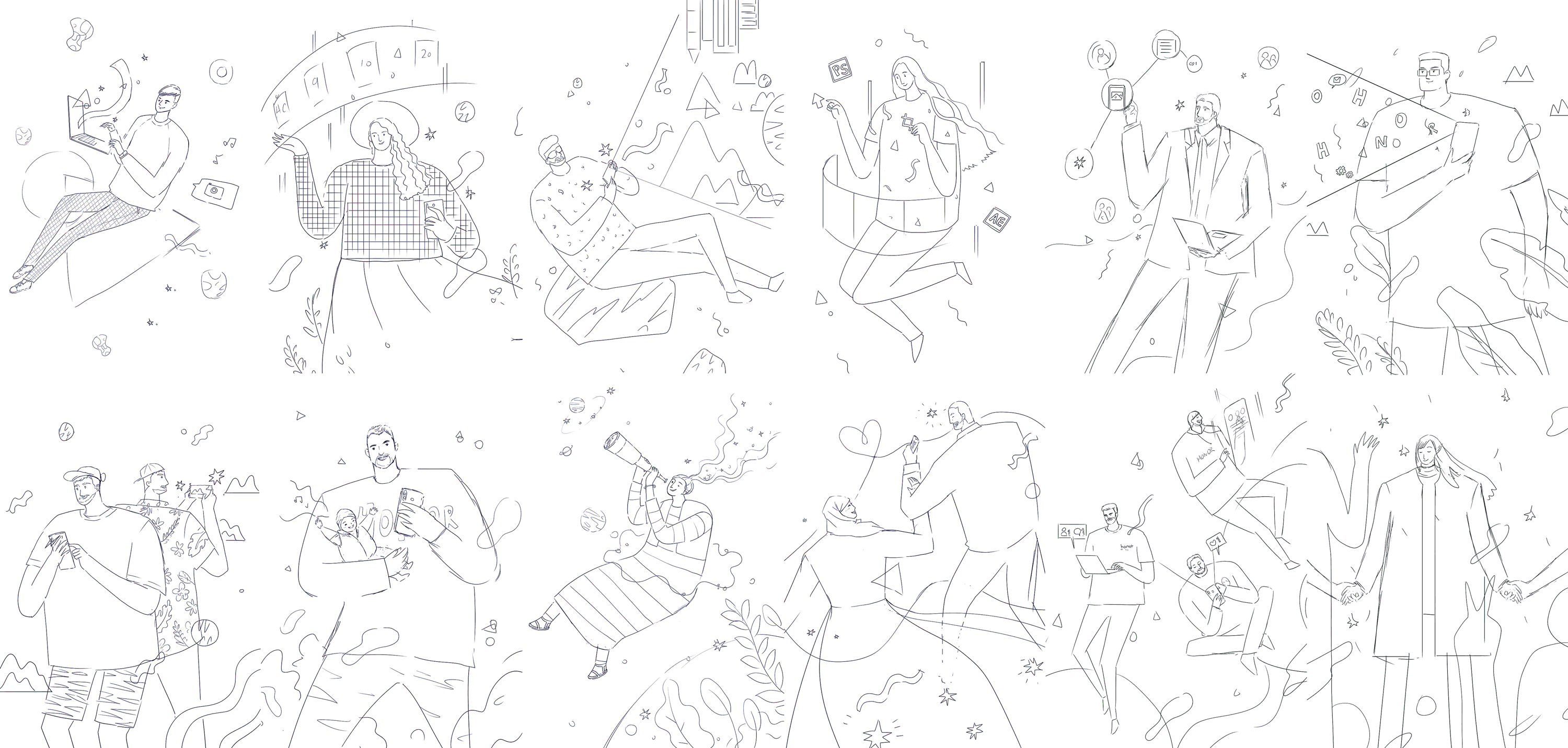 【插画】HONOR海外粉丝日历（图ZMjAxMjMyMTgw） - 商业插画 - 站酷设计师kianey羊原创素材 - 站酷ZCOOL
