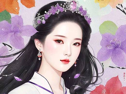 AI绘画，美丽清冷少女