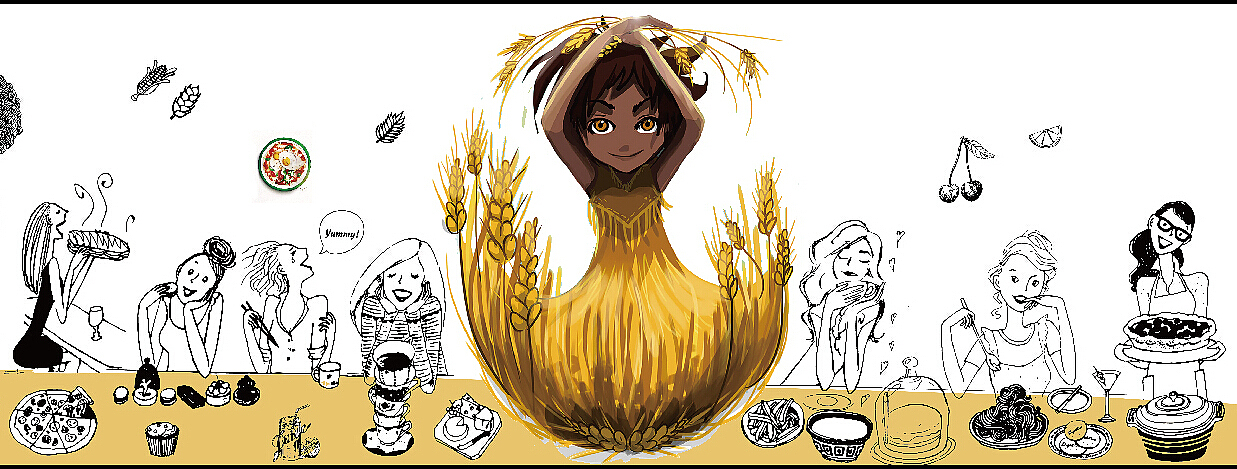 餐厅墙绘插画设计