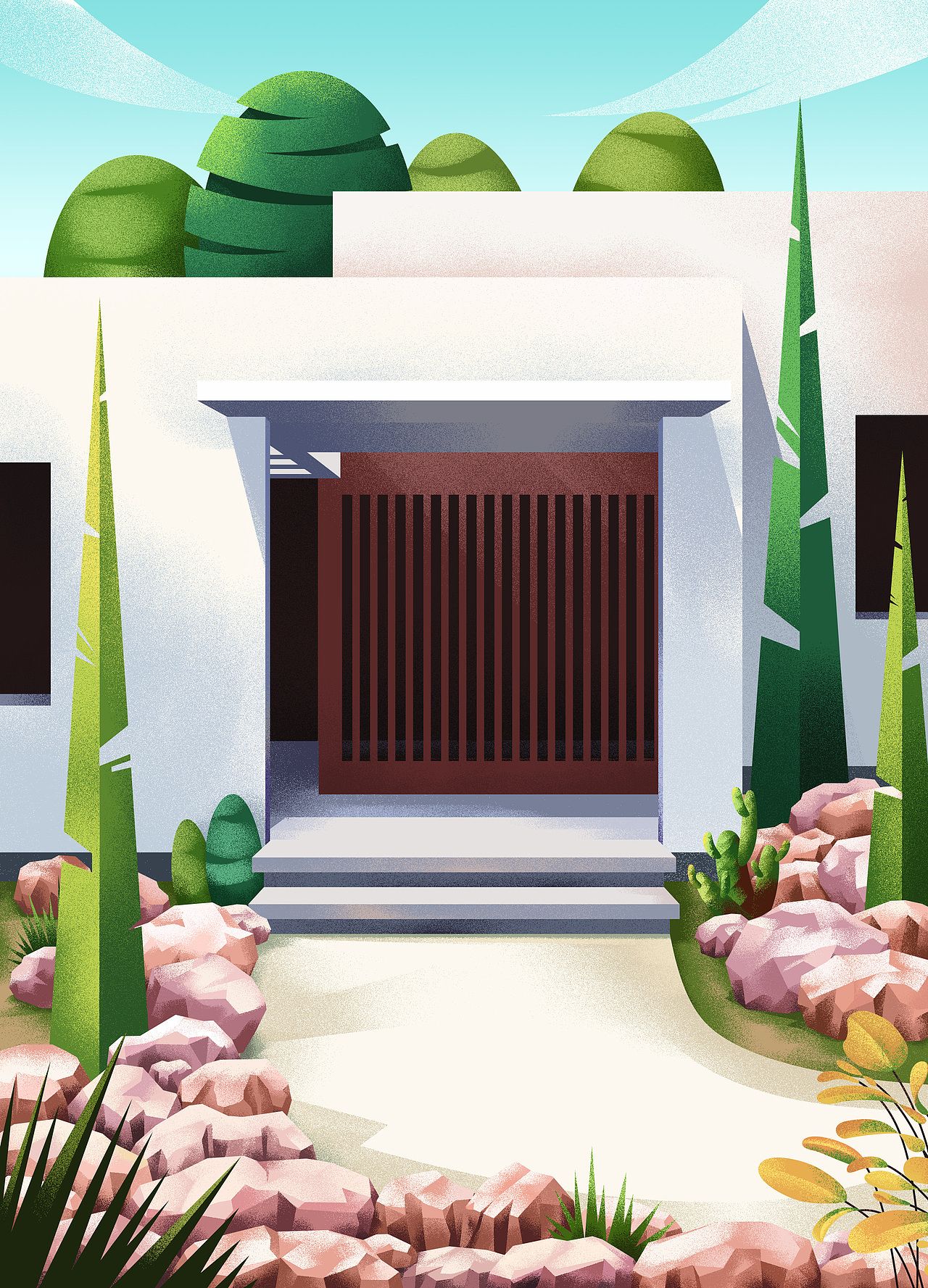 手绘建筑插画（图ZMTU4NjgzODI4） - 创作习作 - 站酷设计师Chris_W_原创素材 - 站酷ZCOOL