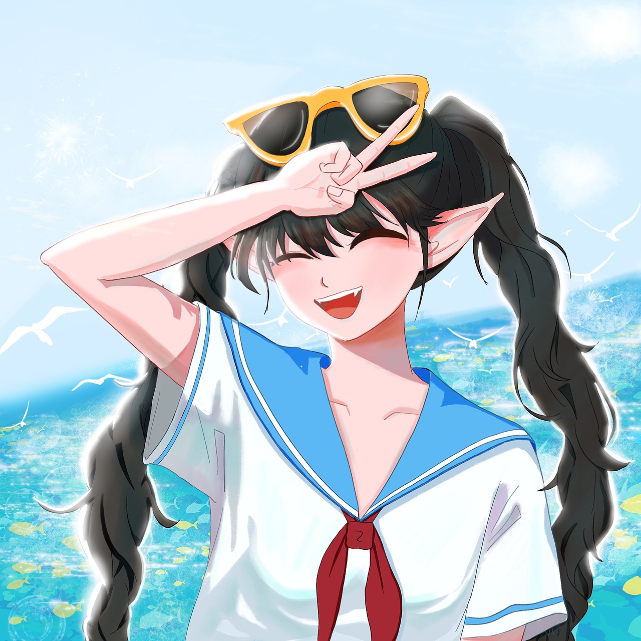 原創(chuàng)少女插畫（圖ZMzAzODY4NDU2） - 創(chuàng)作習(xí)作 - 站酷設(shè)計(jì)師一個(gè)青稞團(tuán)子原創(chuàng)素材 - 站酷ZCOOL