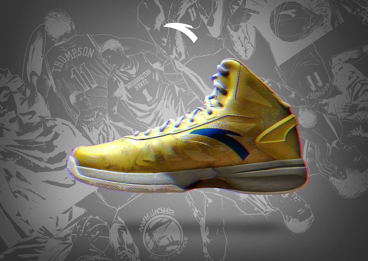 安踏签约nba球星-克莱汤普森手绘战靴