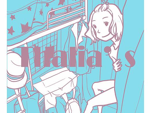 宿舍生活系列单色插画与丝网印刷