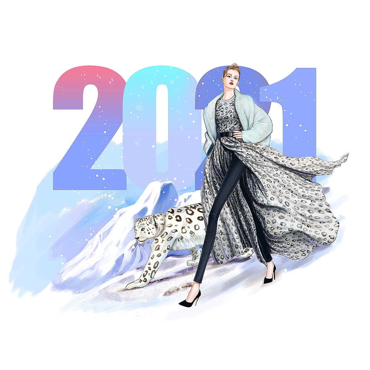 2021 而今迈步从头越 ，留住时光 打磨岁月 新年快乐！（图ZMjM4MTA4Mzcy） - 商业插画 - 站酷设计师倾轻松原创素材 - 站酷ZCOOL