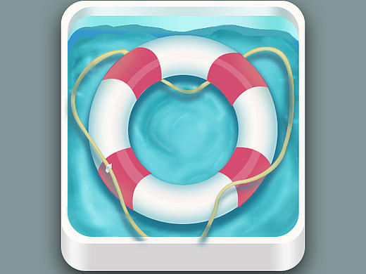 游泳圈拟物图标