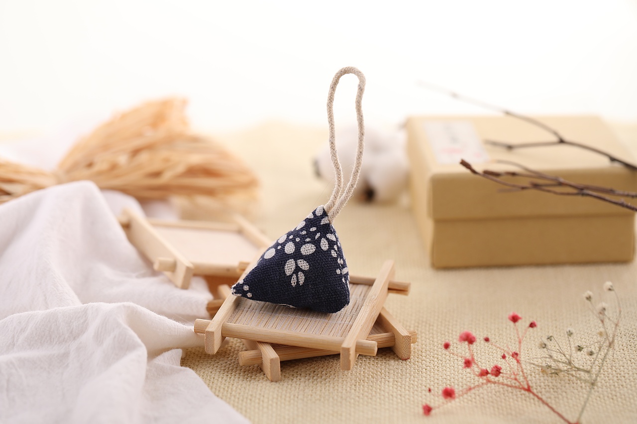 端午系列三角粽形状艾草香囊拍摄分享