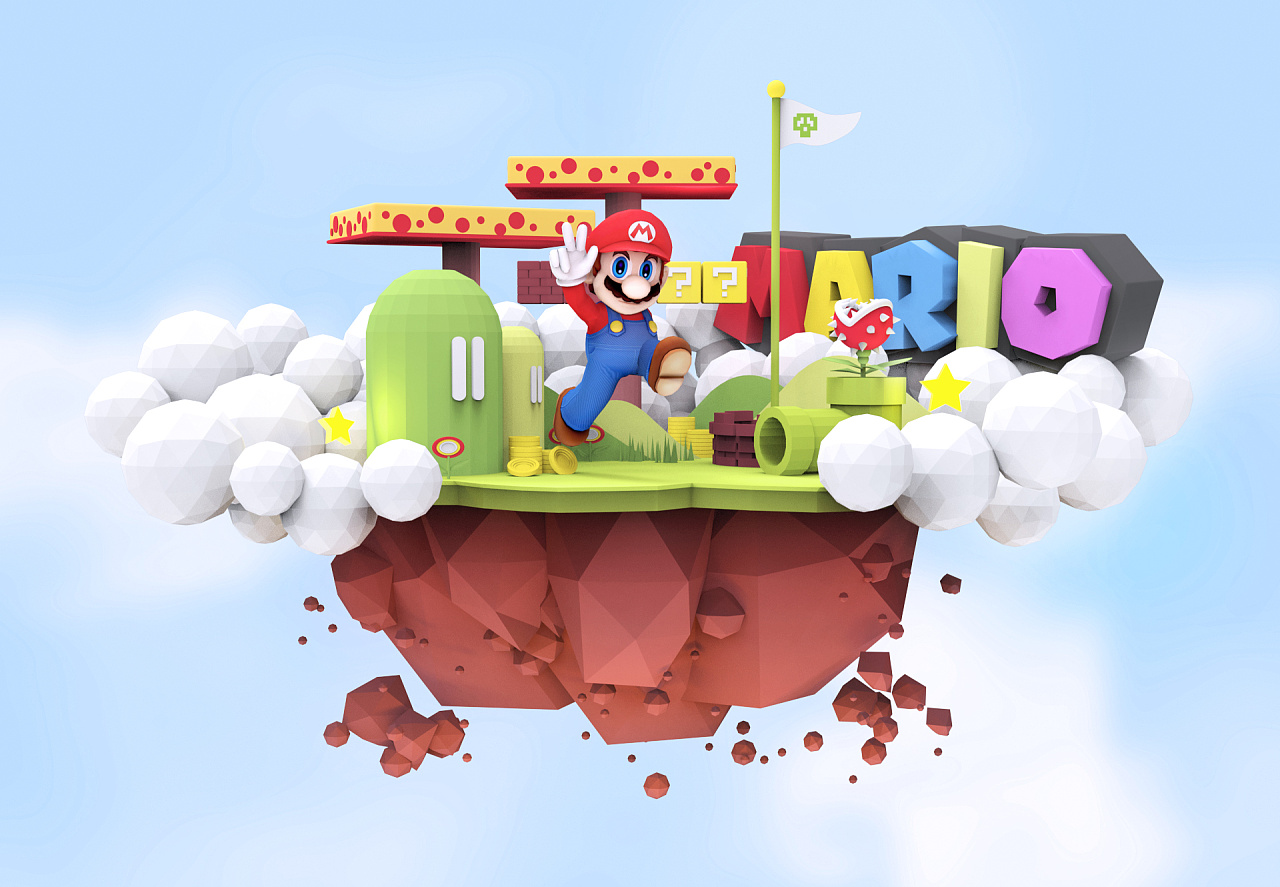 是马里奥的小岛|三维|场景|rurur_ - 原创作品 - 站酷 (zcool)