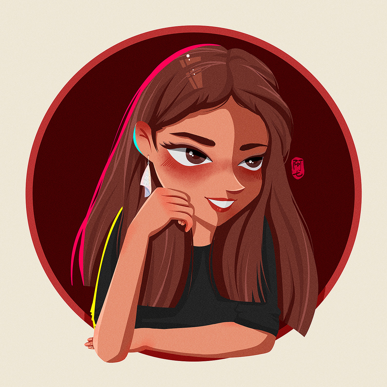 欧美风头像插画走一波