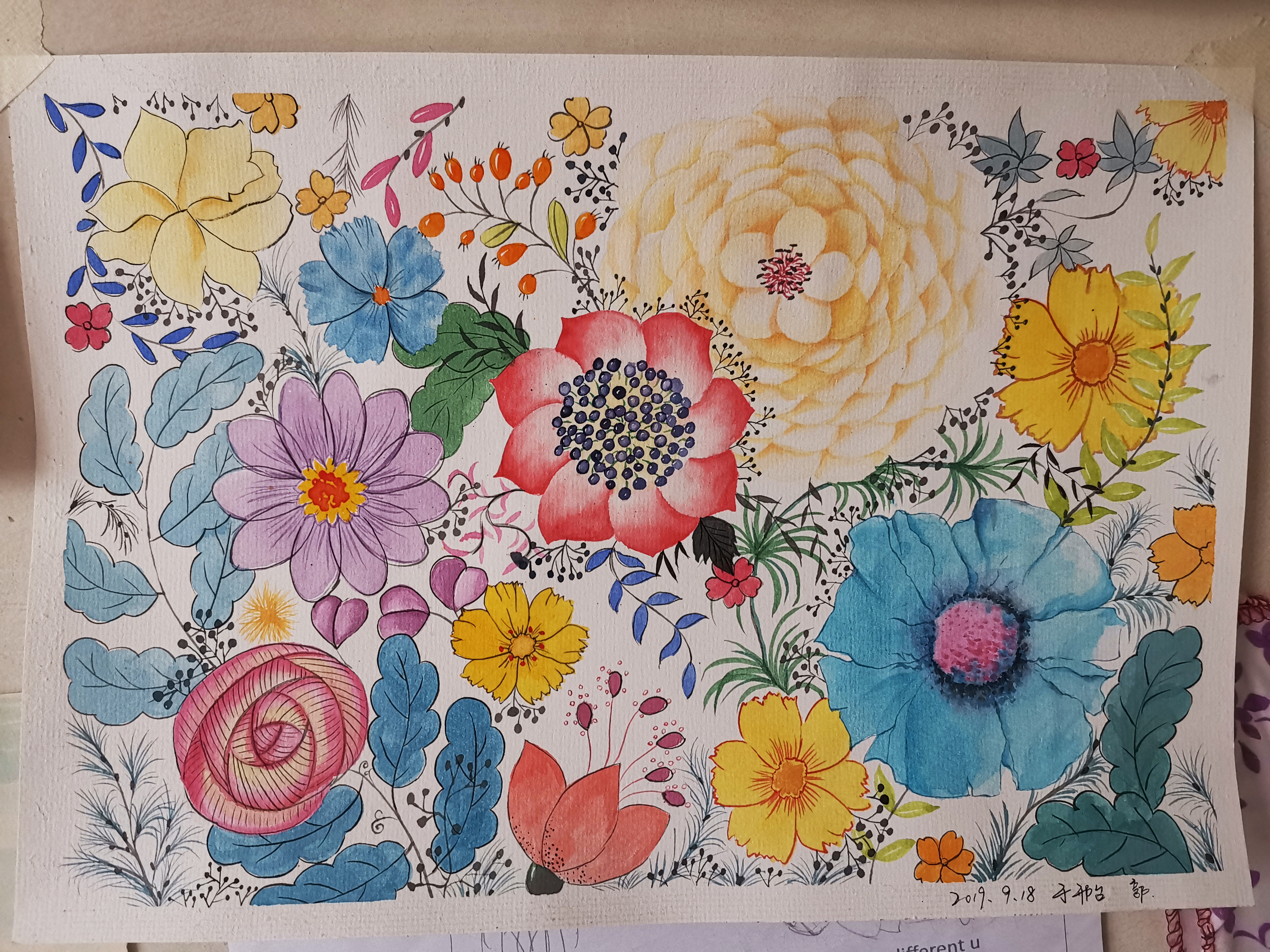 四年级美术花团锦簇图片