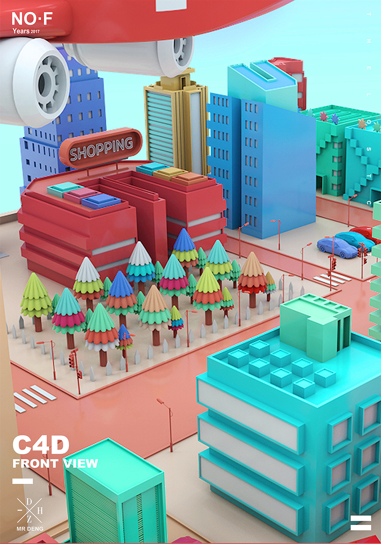 c4d城市场景/建模/色彩/排版