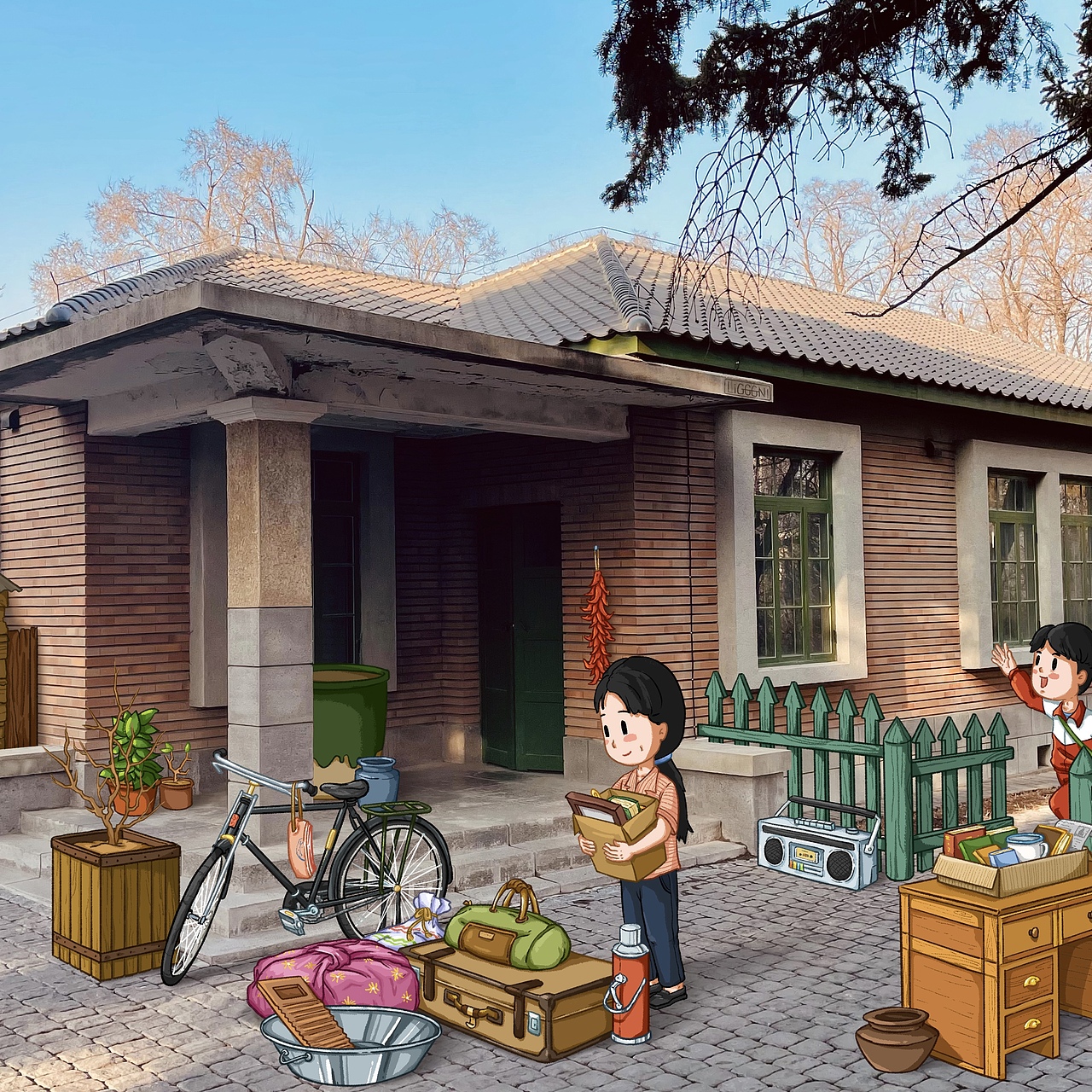 《人世间》取景地插画（图ZMjk3MzE5MTEy） - 艺术插画 - 站酷设计师Liggggn原创素材 - 站酷ZCOOL